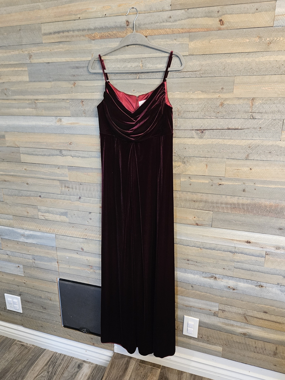 Revelry Maternity Size 10 Velvet Maxi Dress in Burgundy